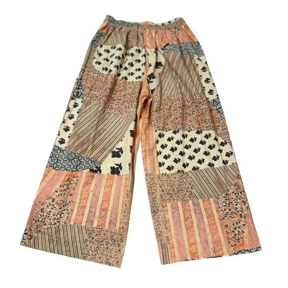 Free People Women’s Block Party Summer 1pc Patchwork Print Pants Size Medium - Picture 3 of 9